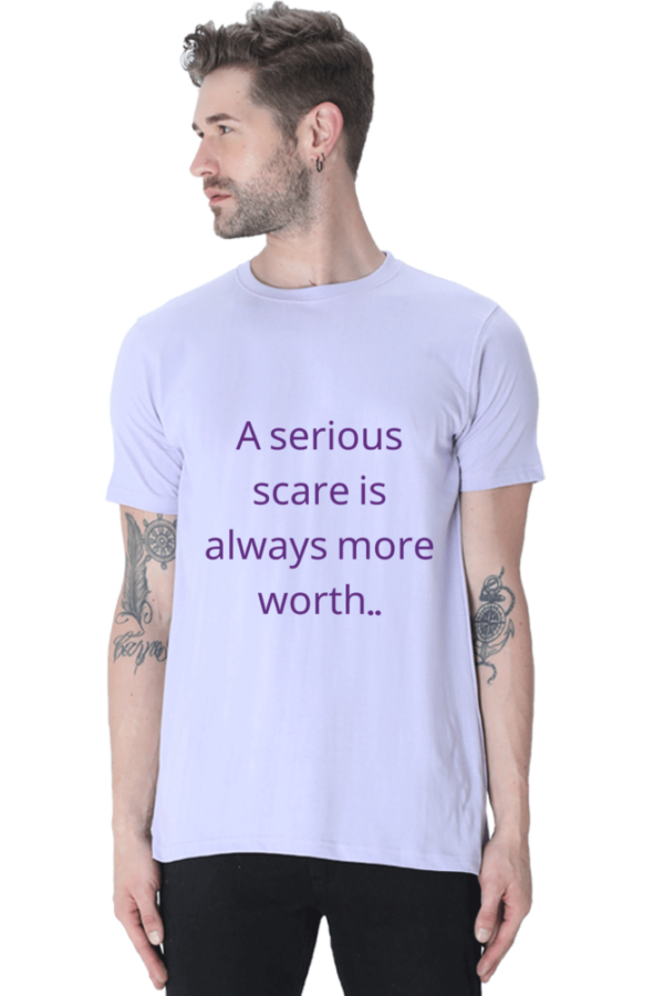 A serious scare - Round Neck Half Sleeve Classic