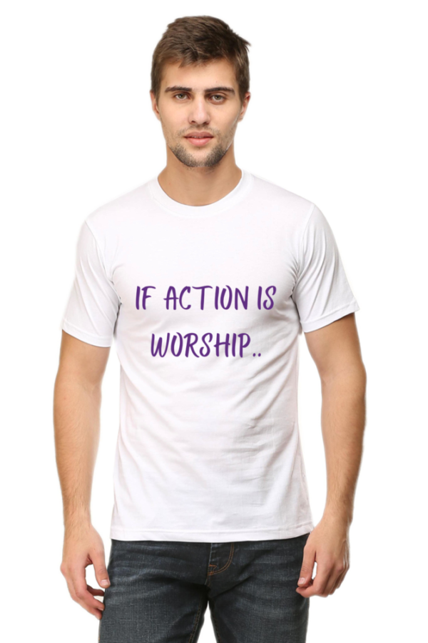 If action is worship - Round Neck Half Sleeve Classic - Image 9