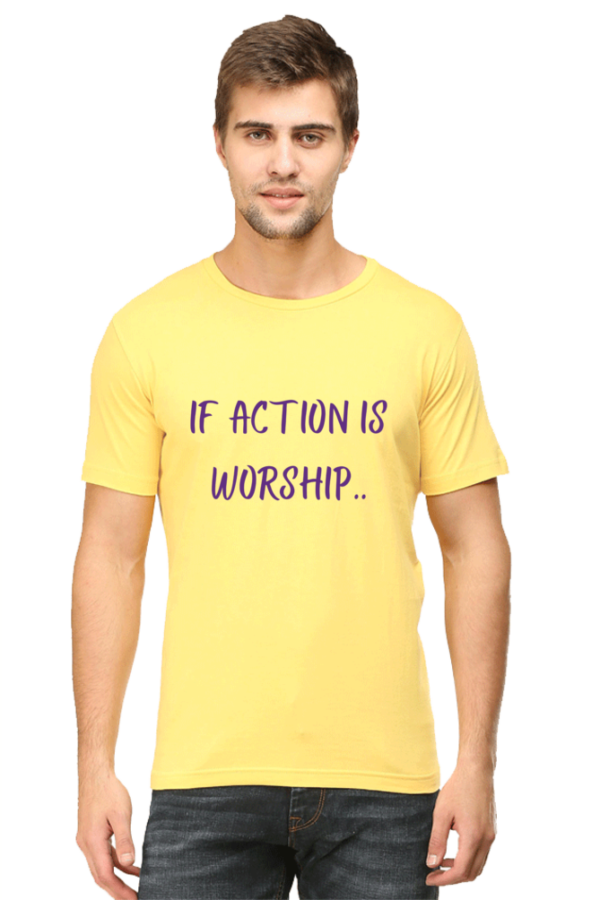 If action is worship - Round Neck Half Sleeve Classic - Image 7