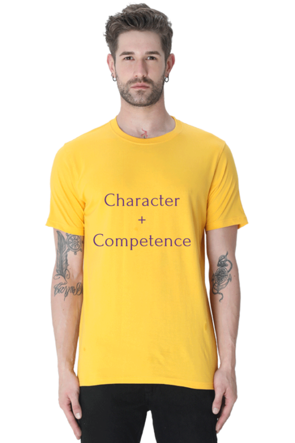 Character + Competence - Male Round Neck Half Sleeve Classic - Image 3